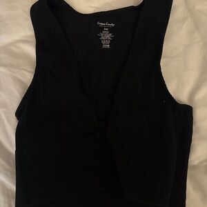 Cotton Candy Black Ribbed Tank Top